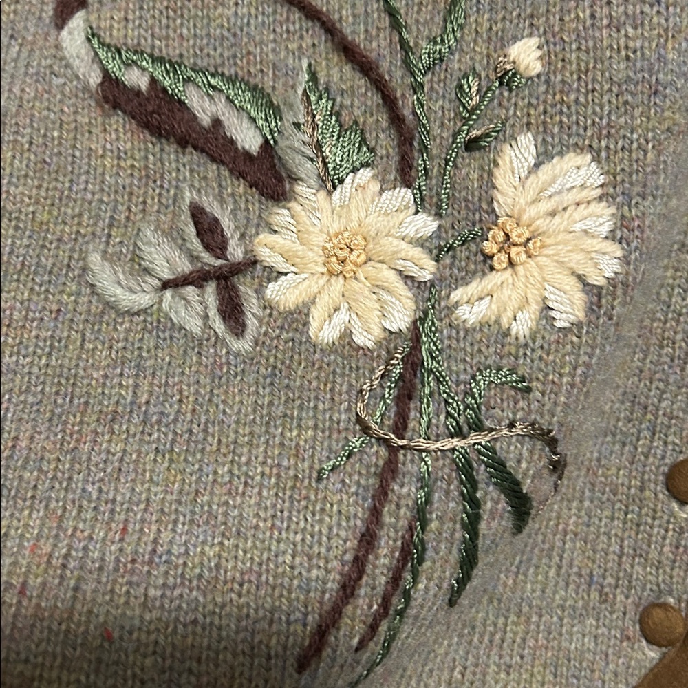 Vintage Susan Bristol hand embroidered floral wool sweater vest size 1 W - Picture 15 of 17